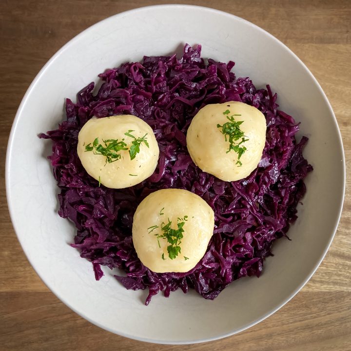 Potato Dumplings and Red Cabbage with Apples