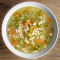 Easy Italian Vegan White Bean Soup with Celery and Carrots