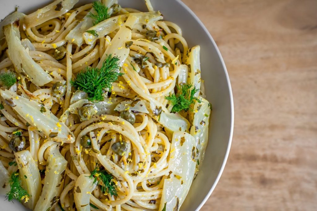 Roasted Fennel Pasta with Lemon and Capers