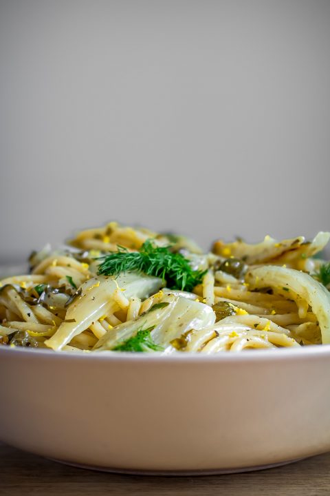 Roasted Fennel Pasta with Lemon and Capers